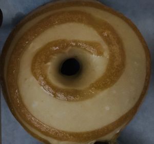 Peach donut! at Rainbow Bakery in Bloomington