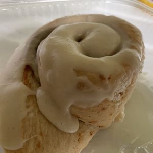 Cinnamon roll! at Rainbow Bakery in Bloomington