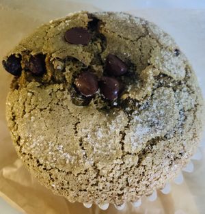 Matcha chocolate chip muffin at Rainbow Bakery in Bloomington