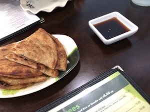 Scallion pancakes   at Chen Vegetarian House in West Reading