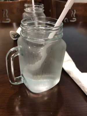 Glass of water   at Chen Vegetarian House in West Reading