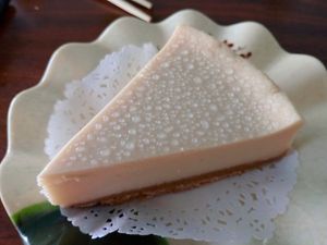 This is THE dessert. Deceitfully delicious homemade cheesecake. Nothing else needed on top. 3/2026 at Chen Vegetarian House in West Reading
