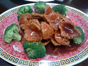 Orange chicken at Chen Vegetarian House in West Reading