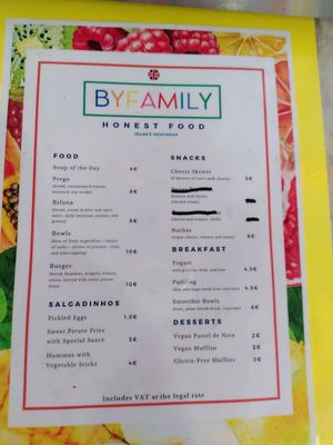 Menu at By Family Mercado  in Loule