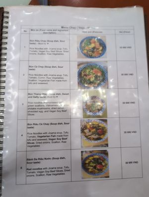 Egg on the menu at Tam Khoi Vegetarian Foods in Hanoi