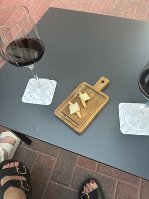 Vegan cheese tapa that came with the drinks.   at La Taverna Del 42 in Moraira