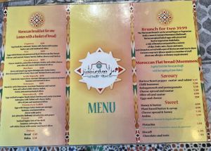 Food menu  at Finnieston Fez in Glasgow