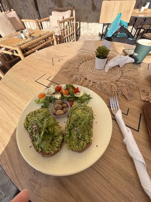 Vegan avocado toast made on requestt  at Good Food Corner in Tangier