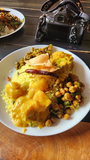 Potato, beans, pumpkin and soy meat curry at Gami Gedara - ගැමි ගෙදර in Dambulla