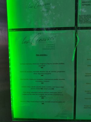 Menu at Bistrot des Canisses in Fontvieille