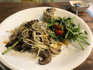 Main was the truffle and mushroom noodle.   at Veggie Spinner 素食微調 in Hong Kong Island