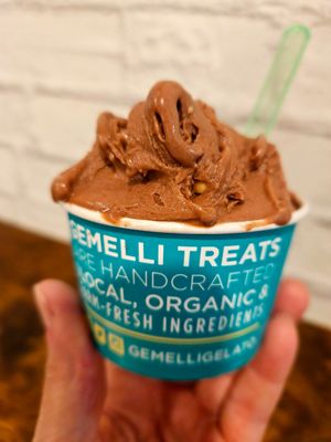 Chocolate peanut butter gelato. at Gemelli - Artisanal Gelato in Phoenixville