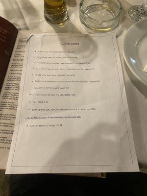 Today’s dishes  at Bourakis in Crete