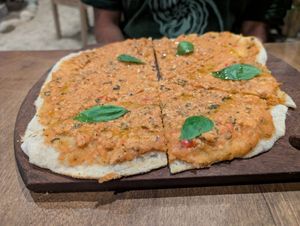 Lahmacun pizza at Kasama in Palomino