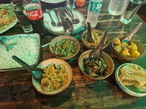 5 dish vegetable curry at Ahinsa Restaurant in Sigiriya