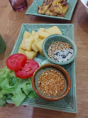 Chickpea tofu at Begin Vegan Food in Chiang Mai