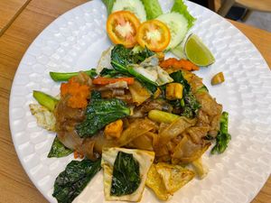 noodles with mock duck at Begin Vegan Food in Chiang Mai