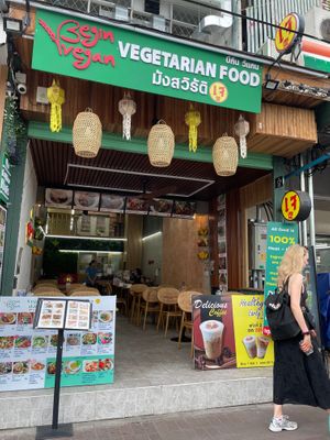 View from the front  at Begin Vegan Food in Chiang Mai