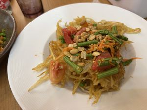Crispy papaya saladd  at Begin Vegan Food in Chiang Mai