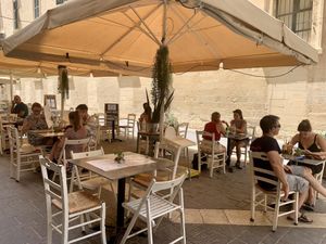 Outdoor seating at Soul Food in Valletta