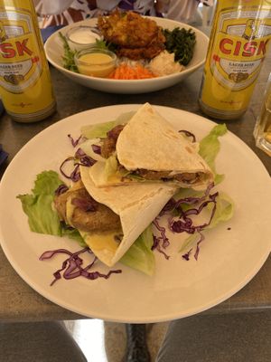 Lentils burger and a bowl at Soul Food in Valletta