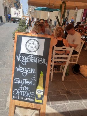 Outside at Soul Food in Valletta