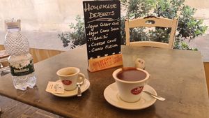 Vegan hot chocolate. So so thick at Soul Food in Valletta