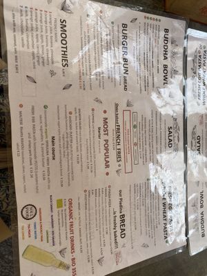 Menu  at Soul Food in Valletta