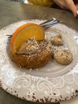 Raw carrot cake   at Soul Food in Valletta