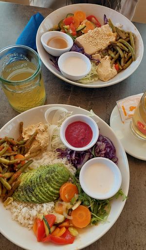 Tofu Bowl (top) & Avocado Bowl (bottom) at Soul Food in Valletta