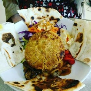 Buddha bowl chickpea burger at Soul Food in Valletta