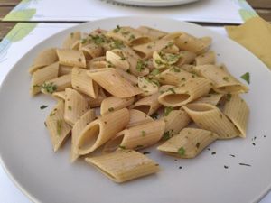 Pasta aglio e olio (whole wheat) at Soul Food in Valletta