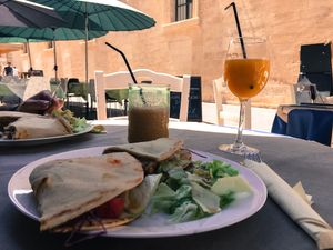 lentil burger in piadina  at Soul Food in Valletta