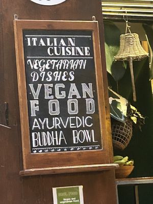 Misleading signs   at Soul Food in Valletta