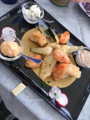 Tempura vegetables for 13,50€ (vegan) at Soul Food in Valletta