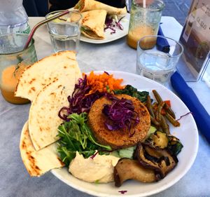 Lentil burger vegan Budda bowl at Soul Food in Valletta