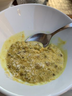 Coconut, lentil, chickpea soup at Soul Food in Valletta