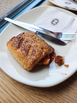 Vegan sausage roll at Caffe Nero in Castlebar