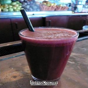 Mixed vegetable juice: carrot, beet, celery & spinach. at Newsroom Cafe in Los Angeles