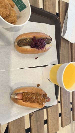 Menu with plant based dog, nuggets and open bar, one extra plant based dog with curry topping  at IKEA Tokyo-Bay in Funabashi