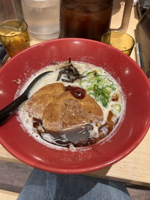 Akamaru ramen  at Ippudo (Harajuku Takeshitadori Branch) - 一風堂 原宿竹下通り店 in Tokyo