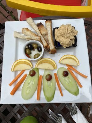 Kids hummus, fruit and veg  at Amandines in Diss
