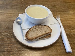 Cauliflower 🥣 soup  at Slate Cafe - Midtown in New York City
