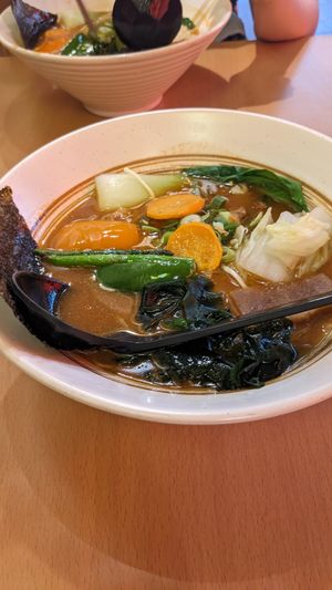 Spicy veggie miso ramen at Tonkotsu Ramen Dou in Barcelona