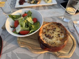 Vegan Moussaka  at Cave Damianos Restaurant in Zakynthos