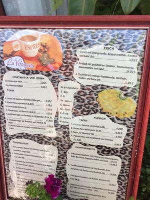 One of the main German menus at La Vitamina in La Palma