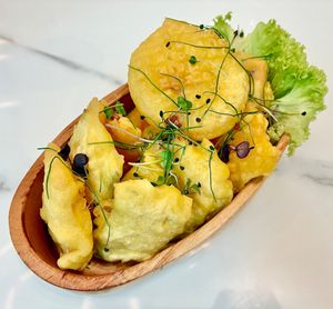 Tempura vegetables  at Yuchi Cafe Dubai in Dubai