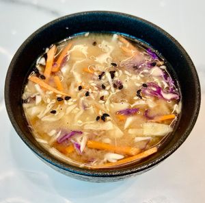 Miso soup at Yuchi Cafe Dubai in Dubai