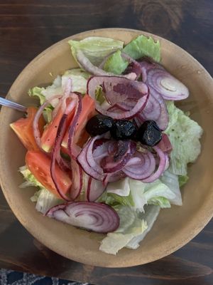 Delicious Sicilian salad. Olives have pits  at Joe Gallina's in Springfield