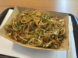 Vegan chow mein  at Momu in Sao Paulo